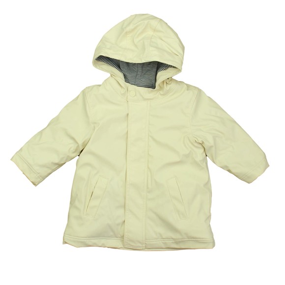 Petit BateauIvoryBlue Stripe Rain Coat size: 18 Months